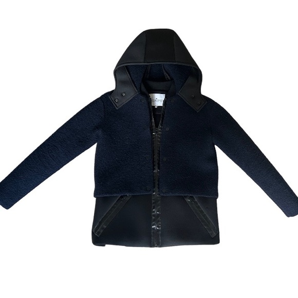 Color blocked Mixed Media Coat - Picture 4 of 10